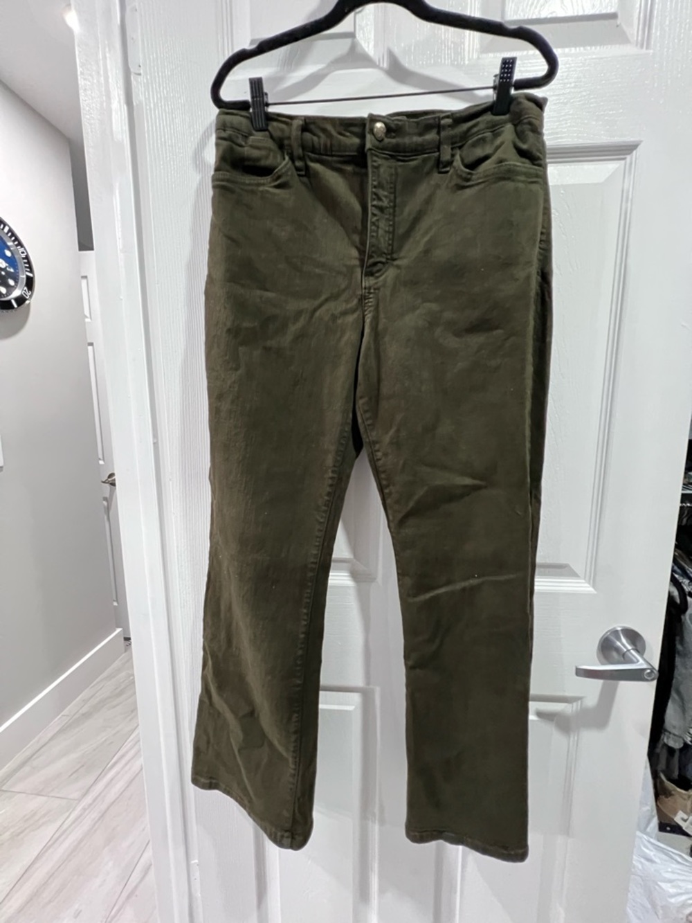 NYDJ Olive Green Straight Leg Jeans